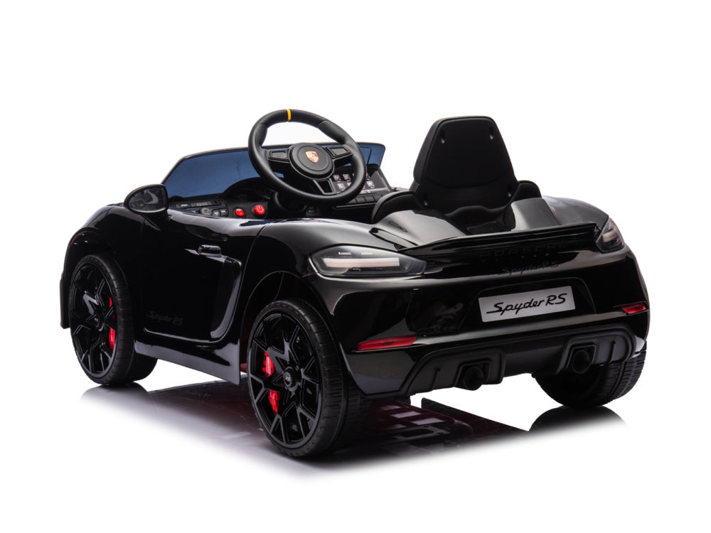 Porsche Spyder Rs, Voiture À Batterie Pour Enfants De 12 Volts, Pneus En Caoutchouc, Siège En Cuir Et Plus Encore !