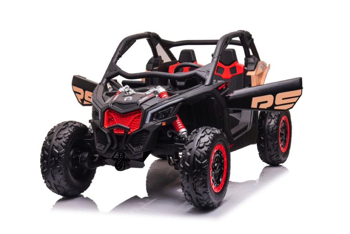Buggy Can-Am Maverick 2 Places, 24V 14Ah, Siège Cuir, Pneus Caoutchouc