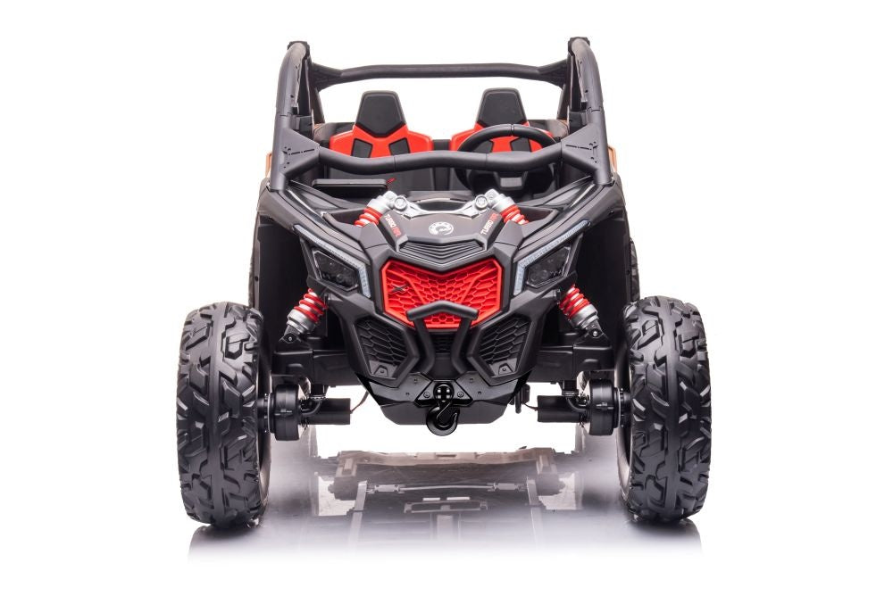 Buggy Can-Am Maverick 2 Places, 24V 14Ah, Siège Cuir, Pneus Caoutchouc