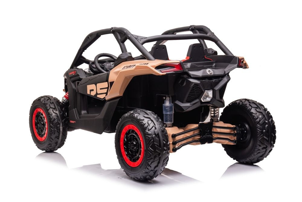 Buggy Can-Am Maverick 2 Places, 24V 14Ah, Siège Cuir, Pneus Caoutchouc