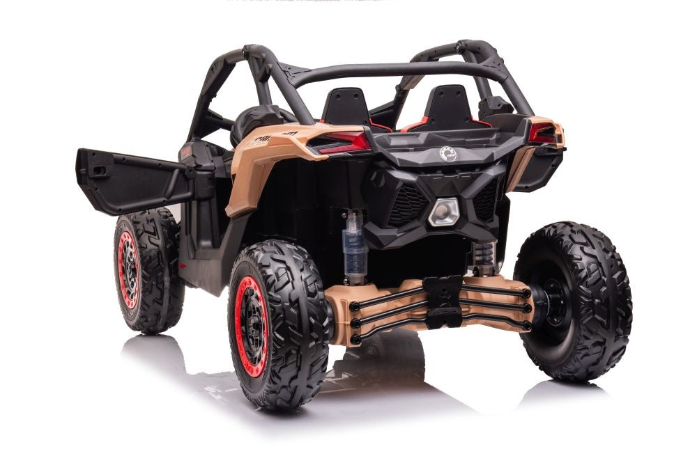 Buggy Can-Am Maverick 2 Places, 24V 14Ah, Siège Cuir, Pneus Caoutchouc