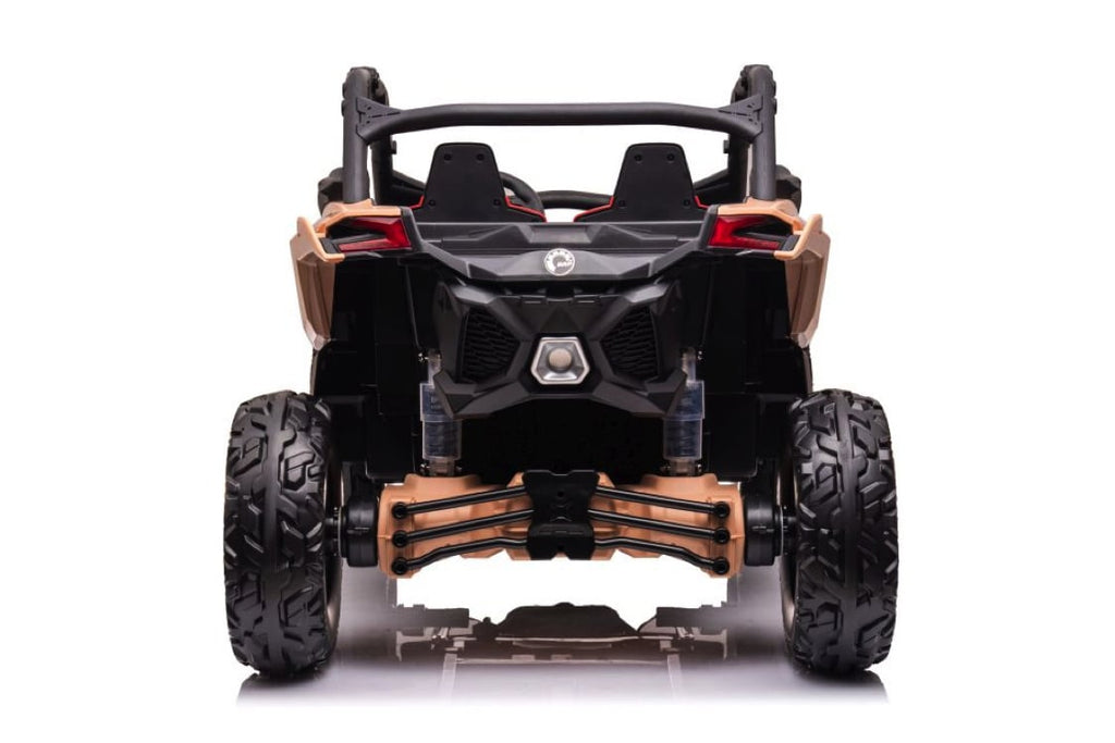 Buggy Can-Am Maverick 2 Places, 24V 14Ah, Siège Cuir, Pneus Caoutchouc